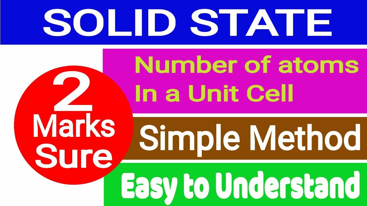 number of atoms in a unit cell | solid state | quick Study | plus two ...