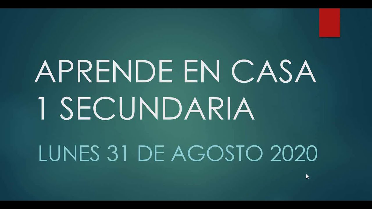 ACTIVIDADES APRENDE EN CASA 1 SECUNDARIA 31 DE AGOSTO - YouTube