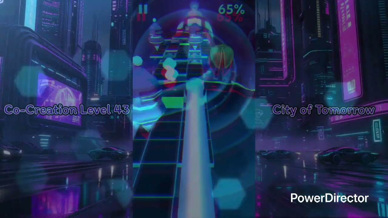 (⭐️⭐️⭐️⭐️⭐️) Rolling Sky - Co-Creation level 43 (Main 22) „City of Tomorrow” All Collectables