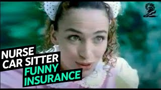Nurse Car Sitter Funny Commercial Car Insurance