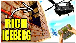 CHINOOK + RICH ICEBERG BASE RAIDS - Scrap Jackpot Counter Raiding Terra Rusticus (Rust Modded Raids)