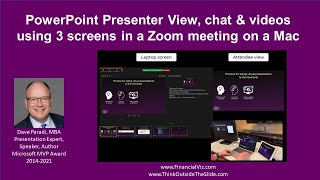 See PowerPoint Presenter View, the chat, and videos in a Zoom meeting using 3 screens on a Mac
