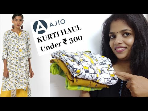 AJIO KURTI HAUL Rs.300 | KURTI HAUL under 300 || Best For Office Or College  Wear - YouTube