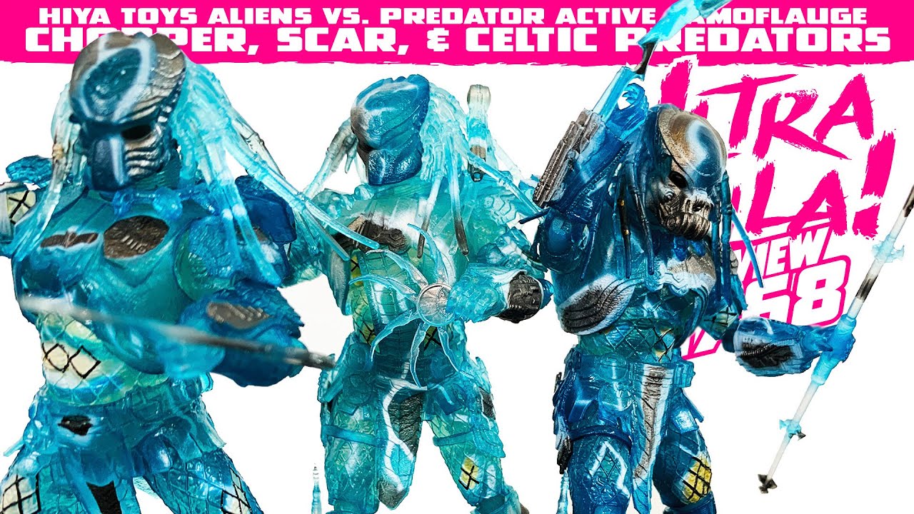 HIYA TOYS ALIENS VS. PREDATOR ACTIVE CAMOFLAUGE CHOPPER, SCAR 