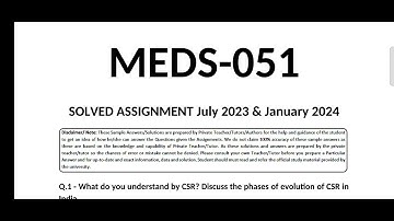 MEDS 51 SOLVED ASSIGNMENT 2023-24 / IGNOU MEDS 51 SOLVED ASSIGNMENT 2023-24 / PDF WTSP 8228091239