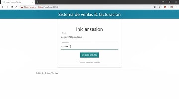 Sistema de venta y facturación en ASP NET Core MVC  Interfaz login
