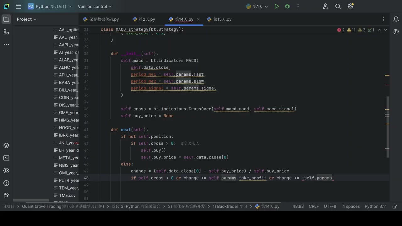 Backtrader入门教程 Day 14｜策略参数优化：自动搜索最优MACD参数组合，提高回测表现