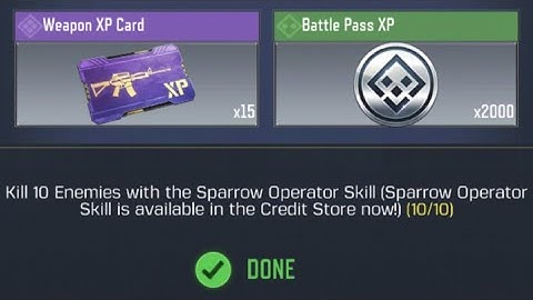 Call Of Duty Mobile Kill 10 Enemies with the Sparrow Operator Skill Task Complete