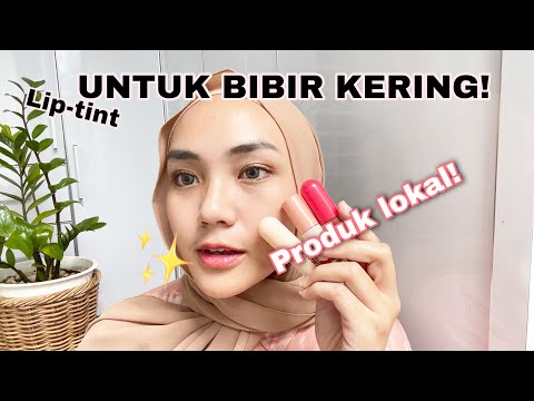 Produk liptint lokal yang direview di video: 1. Wardah Everyday Cheek & Lip Tint shade 01 - Red, Set. 