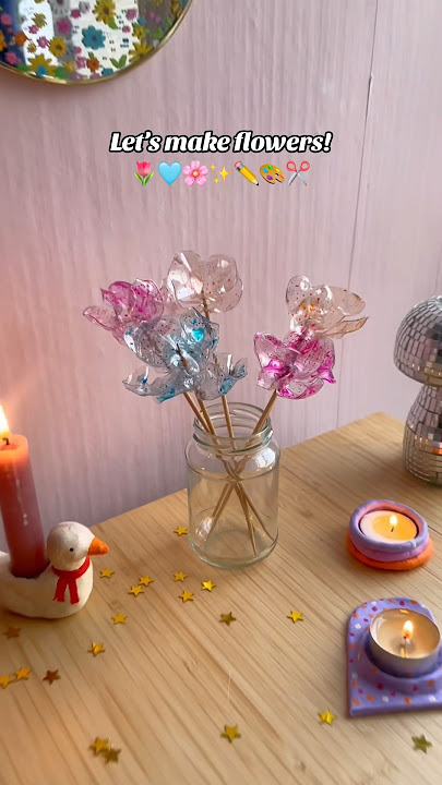 Easy DIY flowers made from plastic bottles 🩵🌸✂️🌷 #plasticbottlecraft #craft #creative #art