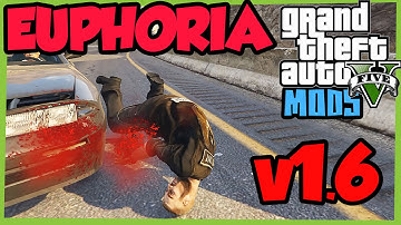 GTA 5 PC MODS: EUPHORIA ragdoll Update1.6: STUNTS and CRASHES video Gameplay