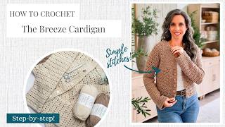 Breeze V-Neck Crochet Cardigan | Top Down, No Seams