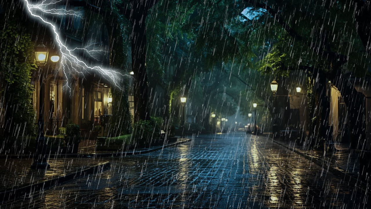 Sonido de Lluvia y Truenos en Parque - Lluvia ,Tormenta Fuerte para ...