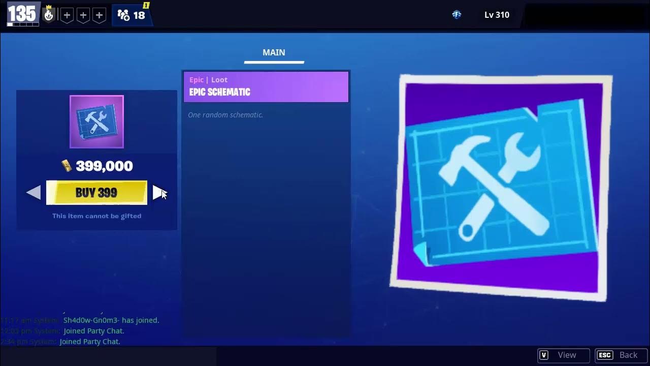 Fortnite STW - What is spending 400,000 GOLD (Schematics) Looks like to