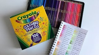 CRAYOLA 100 COLORED PENCILS: Swatches & first impression