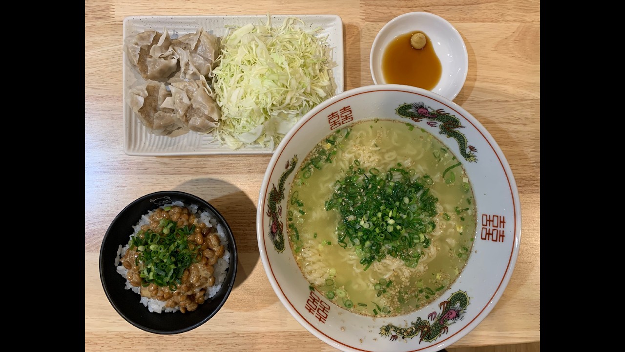今日のごはん　シュウマイ、納豆ご飯、サッポロ一番塩ラーメン #料理 #食事 #ごはん #今日のごはん #シュウマイ #納豆 #サッポロ一番