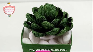 🍭 Hướng Dẫn Làm Hoa Sen Đá Bằng Giấy Nhún _ Kẹo Handmade