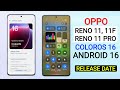 Oppo Reno 11/11F/11 Pro ColorOS 16 Android 16 Update | New Features & Release Date #opporeno11