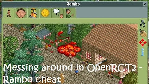 OpenRCT2 - Rambo cheat - Explodes everyone he passes by