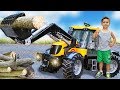 Chargeur de tracteur bruder jcb fastrac coinc dans les bois vido sur les voitures  toys 2 boys