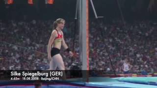 Silke spiegelburg from germany jumping 4.65m in the pole vault placing
7th at 2008 olympic games beijing.