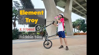 Element Troy X 9 Speeds 16' Foldable Bike | Quick Review And Unboxing