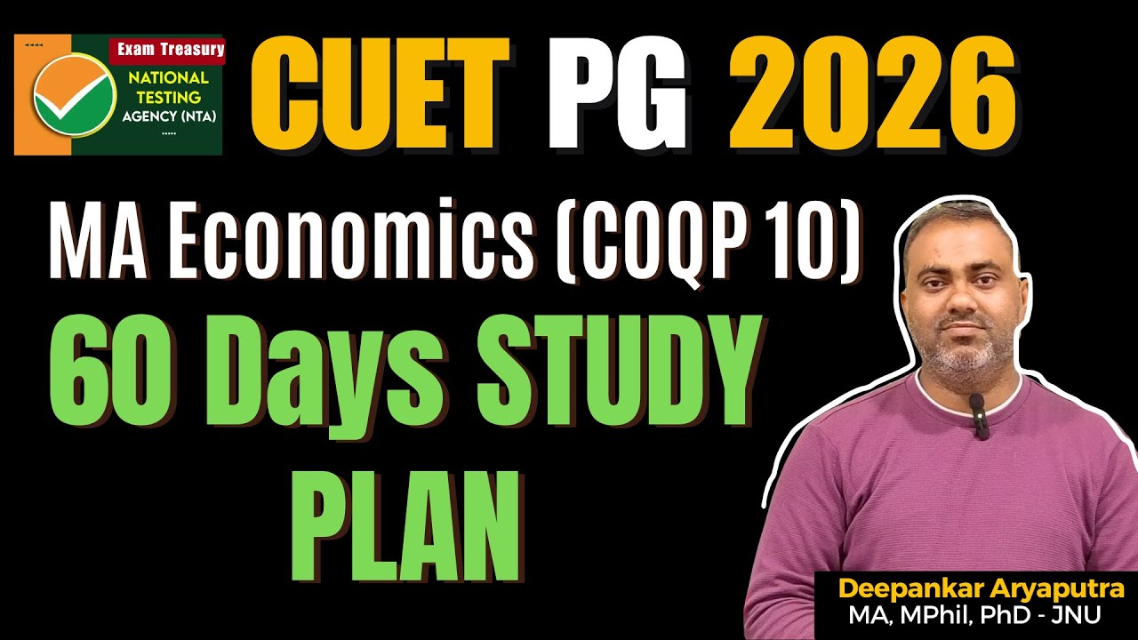 CUET MA Economics 2026 | Complete 60-Day Study Plan (COQP-10)