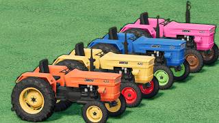 COLORFUL Mini Tractors vs GIANT TRUCKS - Transport &amp; Spreading | FS22