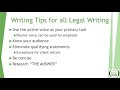 Legal Writing Workshop - Part 1: 10 Legal Writing Tips