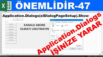 Excel VBA Dialogs Komutunu Kullanma  - ÖNEMLİDİR