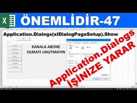 Excel VBA Dialogs Komutunu Kullanma  - ÖNEMLİDİR