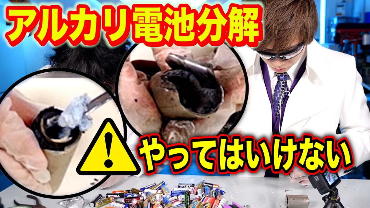 【絶対やってはいけない】アルカリ電池分解！やってみた・・・