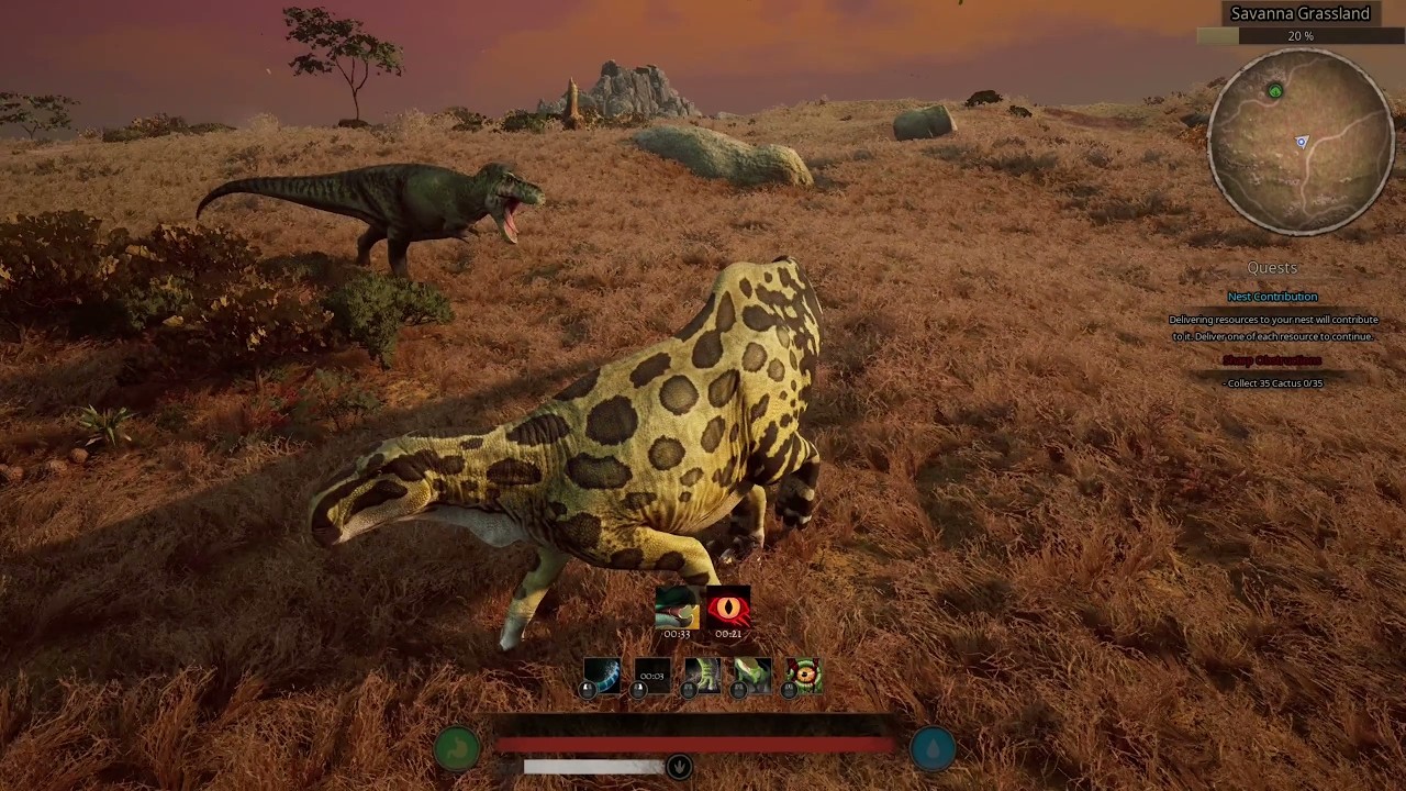 Bars (Barsboldia) plays with the Carni of the savanna Path Of Titans Gameplay Official Server