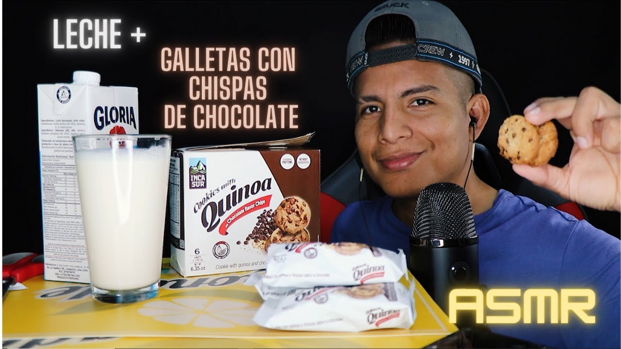 ASMR LECHE CON GALLETAS DE CHISPAS DE CHOCOLATE🥛🍪🤤