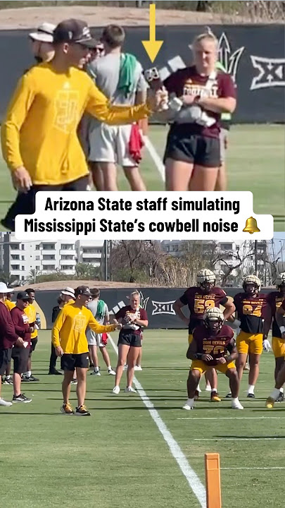 ASU brought cowbells to practice to simulate Miss St noise 🔔