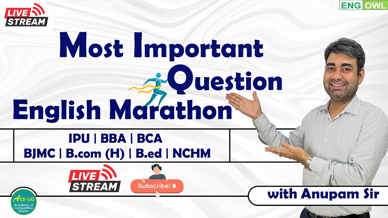 English Marathon Session for IPU CET | CUET | NCHM | B.ED 2022 | Most Expected Questions