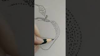 drawing an apple in a stippling motion #apple #drawing