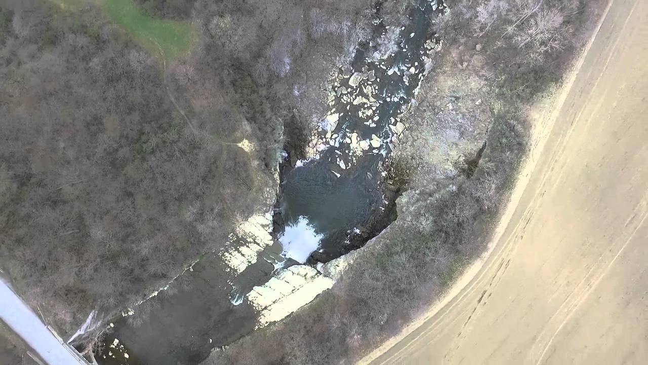 Buttermilk Falls LeRoy, NY Drone Fly Over 4/22/2016 YouTube