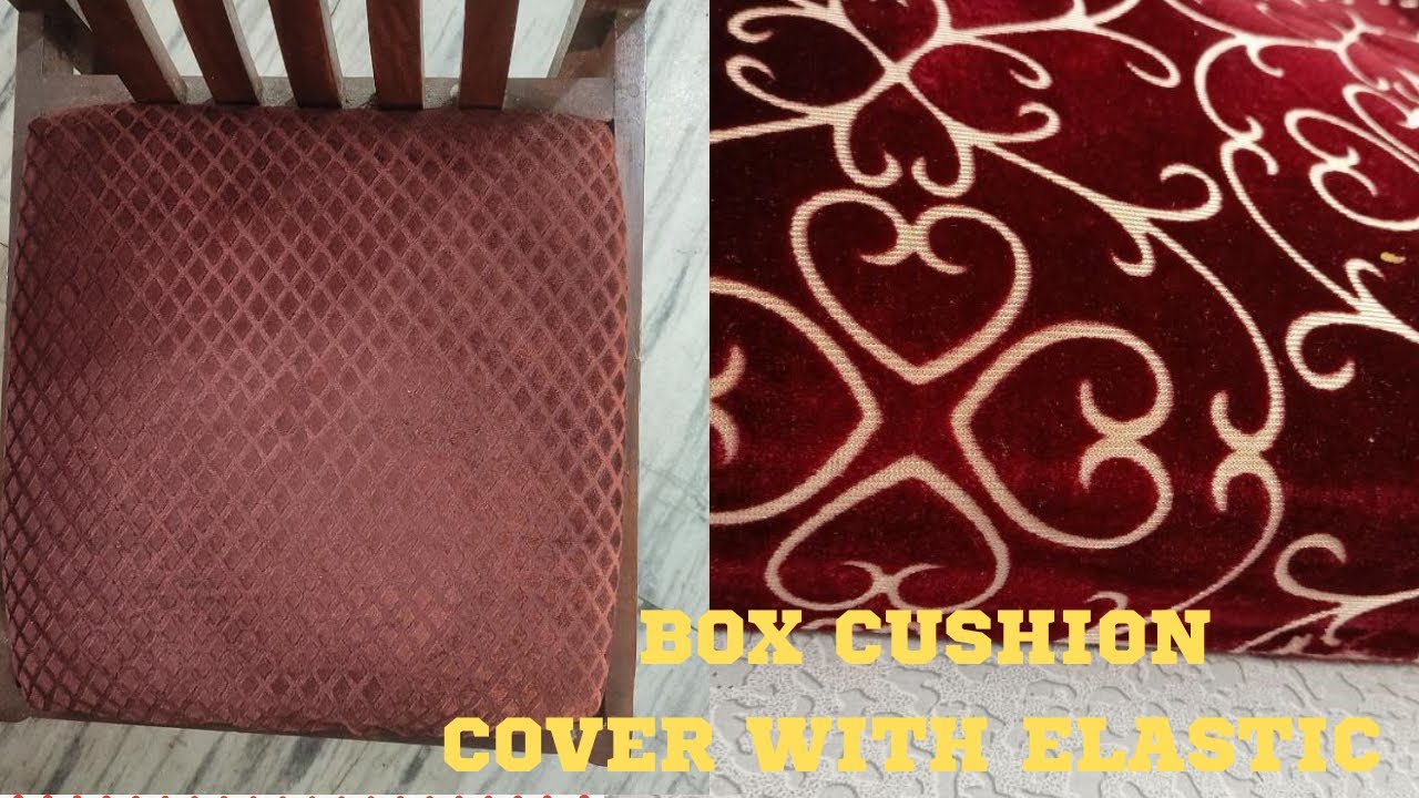 DIYBOX CUSHION COVER WITH ELASTIC ll How to make box cushion cover for sofa / Chair… YouTube