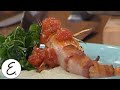Bacon-Wrapped Gulf Shrimp with Creamy White Cheddar Grits | Emeril Lagasse