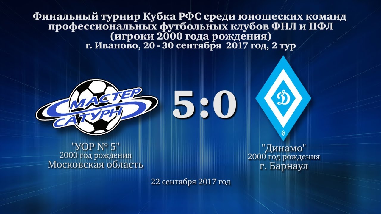 мастер сатурн фк Голы матча команды 2000 г.р. 22 сентября 2017 год.