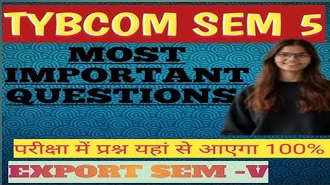 Most Important Questions of ExportMarketing| TYBCOM 📚Sem 5| ExportMarketing|Mumbai University