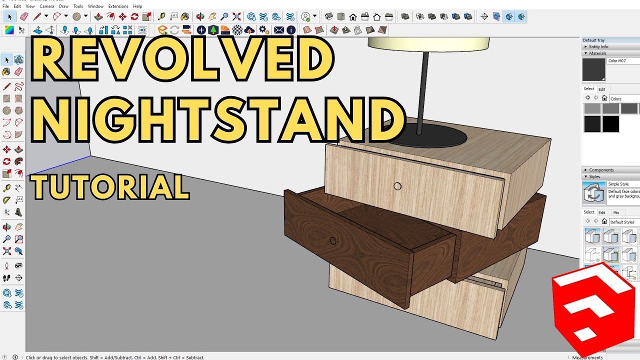 SKETCHUP TUTORIAL | HOW TO MAKE A REVOLVED NIGHTSTAND - YouTube