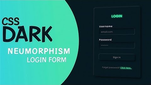 CSS Neumorphic Login Form Design Tutorial | CSS Dark Neumorphism Login Form UI Design |Html5 CSS3 UI