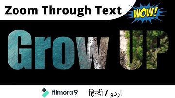 🔍Zoom Through Text Effect in Filmora9! | Two Minute Tip Urdu/Hindi | Grow UP Tech