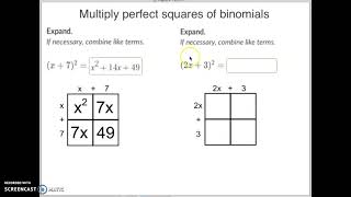 Multiply perfect squares of binomials
