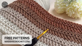 SUPER EASY (1 ROW REP) Crochet Pattern for ABSOLUTE Beginners!⚡️Crochet Stitch for Blanket & Bag Net Worth