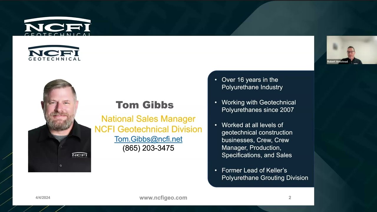 NCFI Geotechnical Polyurethanes 101 Webinar 4 4 24