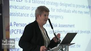 Elspeth Grant: Status Of PEEPS in HRB’s. Presentation at 9th Int Tall Bldg Fire Safety Con 2024.