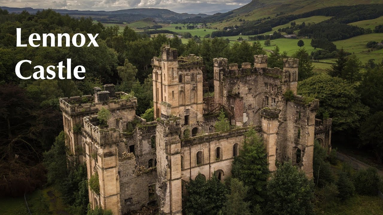 An aerial of Lennox Castle